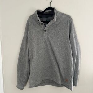 GH Bass co quarter button mens grey sweatshirt